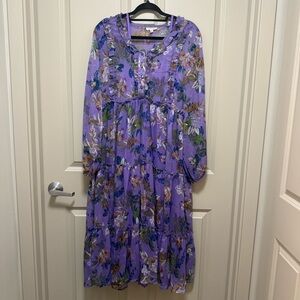 Laura Ashley Purple Floral Dress